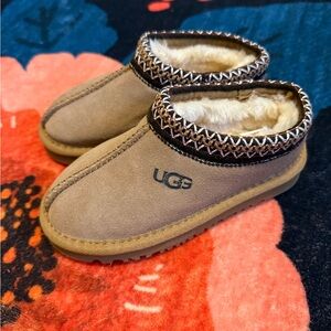 UGG Inspired Brown Suede Toddler Slippers with Plush Lining